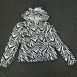 Gymboree girls zebra zip hoodie, size 5/6